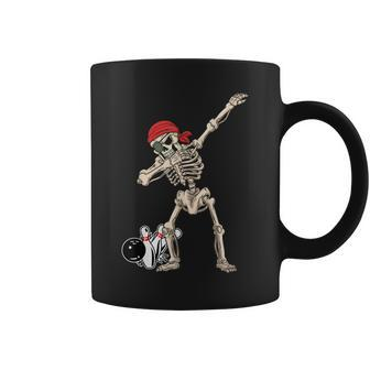 Pirate Red Scarf Skeleton Bowling Halloween Dab Gift Coffee Mug | Mazezy