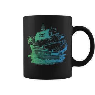 Pirate Ship Men Women Kids Nautical Boat Coffee Mug - Seseable