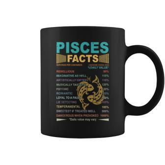 Pisces Facts - 1 Awesome Zodiac Sign Vintage Retro Coffee Mug - Seseable