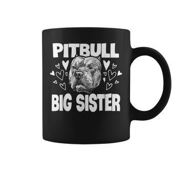 Pit Bull Big Sister Matching Family Dog White Coffee Mug | Mazezy