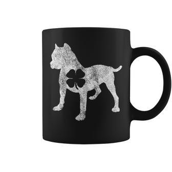 Pit Bull Dog St Patricks Day Shamrock Clover Irish Gift Coffee Mug | Mazezy