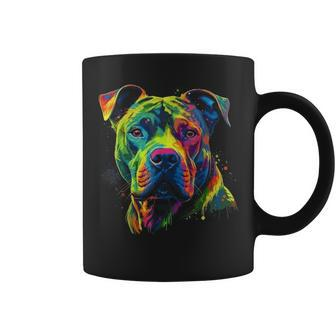Pit Bull Mom Dog Lover Colorful Artistic Pitbull Owner Women Coffee Mug - Thegiftio UK