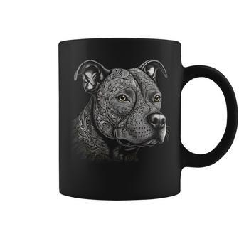 Pit Bull Mom Dog Lover Mandala Artistic Pitbull Owner Women Coffee Mug | Mazezy