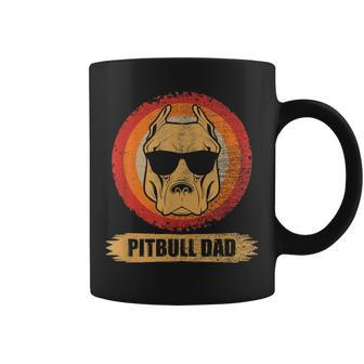 Pitbull Dad Dog With Sunglasses Pit Bull Father & Dog Lovers Coffee Mug - Thegiftio UK