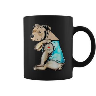 Pitbull Dog I Love Dad Tattoo Funny Family Coffee Mug - Thegiftio UK