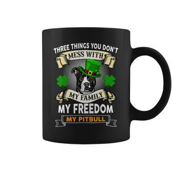 Pitbull Lover Dog Dont Mess With My Family My Freedom My Pitbull 195 Pitbulls Coffee Mug - Monsterry UK