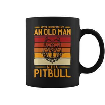 Pitbull Lover Dog Never Underestimate An Old Man With An Pitbull Pitbull Hund 402 Pitbulls Coffee Mug - Monsterry