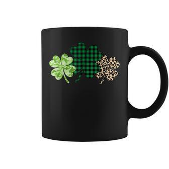 Plaid Shamrock St Patricks Day Leopard Irish Clover Coffee Mug - Seseable