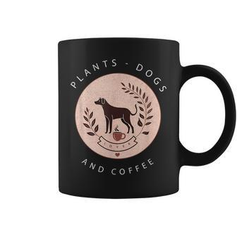 Plants Dogs Coffee Plant Lover Dog Mom Coffee Vintage Dark Coffee Mug | Mazezy