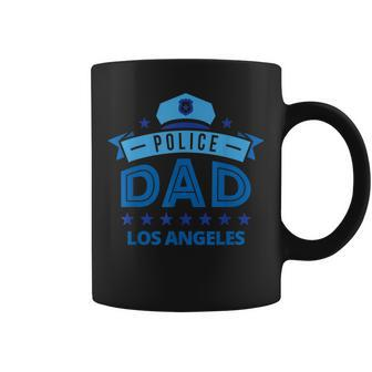 Police Dad Los Angeles California Gift For Father Coffee Mug | Mazezy
