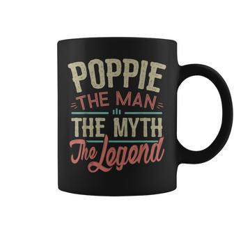 Poppie From Grandchildren Poppie The Myth The Legend Gift For Mens Coffee Mug - Seseable