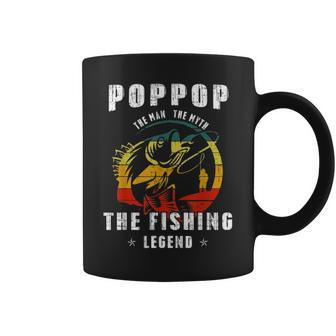 Poppop Man Myth Fishing Legend Funny Fathers Day Gift Coffee Mug - Seseable