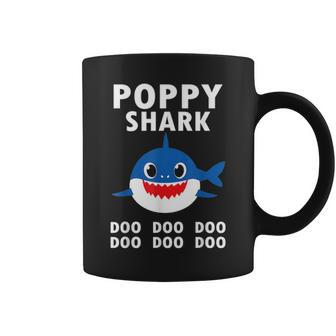Poppy Shark Doo Doo Doo Funny Fathers Day Poppy Coffee Mug - Seseable