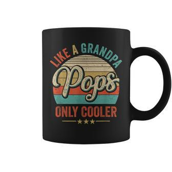 Pops Like A Grandpa Only Cooler Vintage Dad Fathers Day Coffee Mug | Mazezy