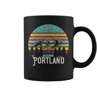 Portland Oregon Vintage Mountain 70S 80S Retro Gift Coffee Mug - Seseable