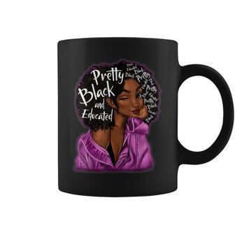 Pretty Black And Educated Woman Beautiful Queen Coffee Mug - Seseable