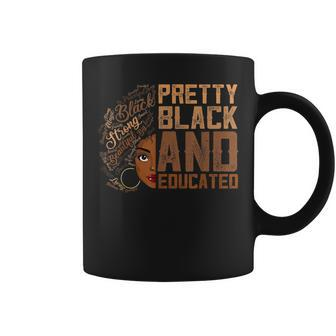 Pretty Black Girl Afro Women Black & Educated History Month Coffee Mug - Seseable
