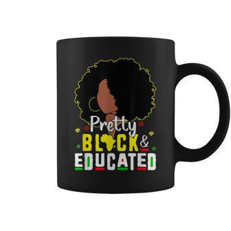 Pretty Black Girl Afro Women Black & Educated History Month V2 Coffee Mug - Seseable