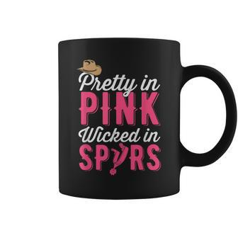 Pretty In Pink Wicked In Spurs Country Cowgirl T Coffee Mug | Mazezy