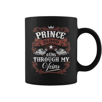 Prince Blood Runs Through My Veins Family Name Vintage Coffee Mug - Thegiftio UK