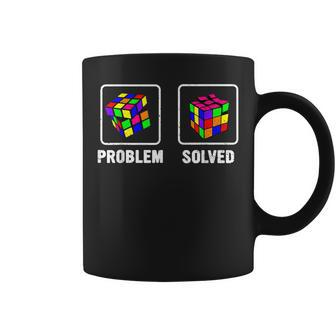 Problem Solver Cube Speed Cubing Puzzles Funny Math Lovers Coffee Mug - Seseable