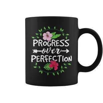 Progress Over Perfection Teacher Women School Kindergarten Coffee Mug | Mazezy