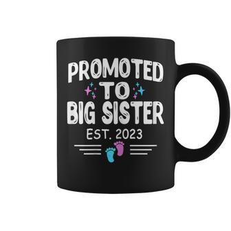 Promoted To Big Sister 2023 To Be Pregnancy Reveal 2023 Coffee Mug | Mazezy