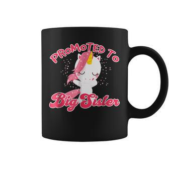 Promoted To Big Sister Cute Unicorn Rainbow Coffee Mug | Mazezy