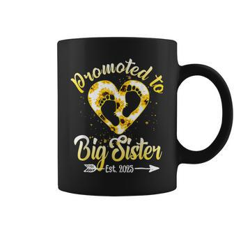 Promoted To Big Sister Est 2023 Funny Floral Mothers Day Coffee Mug - Seseable