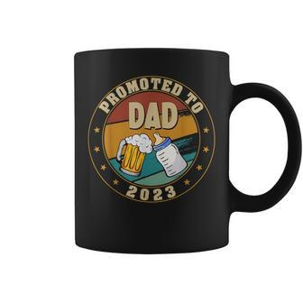 Promoted To Dad 2023 Mom Baby Pregnancy Announcement Father Gift For Mens Coffee Mug | Mazezy