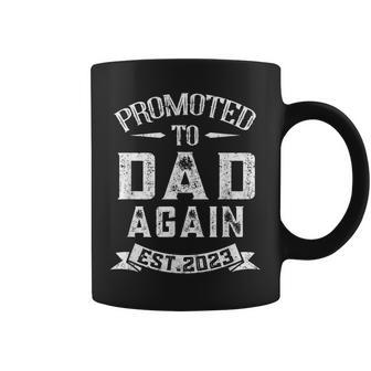 Promoted To Dad Again 2023 Soon To Be Dad Again Coffee Mug - Thegiftio UK