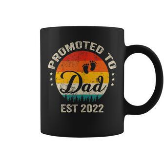 Promoted To Dad Est 2022 Vintage Sun Family Soon To Be Dad Coffee Mug - Seseable