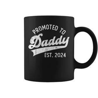Promoted To Daddy 2024 First Time Fathers Day New Dad Coffee Mug | Mazezy