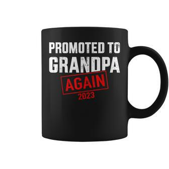 Promoted To Grandpa 2023 Again For New Baby Grandfather Gift For Mens Coffee Mug | Mazezy UK