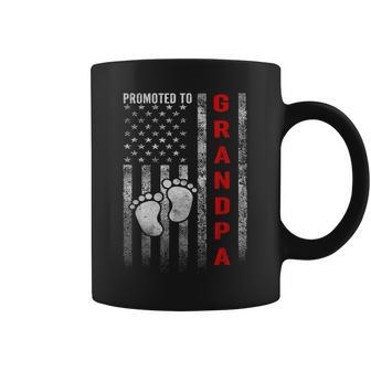 Promoted To Grandpa 2023 American Flag New Grandpa Coffee Mug - Seseable