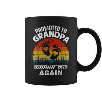 Promoted To Grandpa Again 2023 Pregnancy Announcement Gift For Mens Coffee Mug | Mazezy