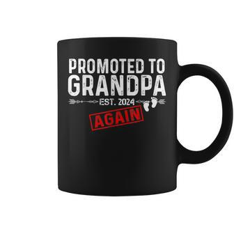 Promoted To Grandpa Again Est 2024 Pregnancy Coffee Mug | Mazezy AU
