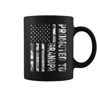 Promoted To Grandpa American Flag Camo Fathers Day Shirt Coffee Mug | Mazezy