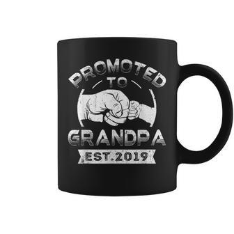 Promoted To Grandpa Est 2019 Vintage New Papa Gift Coffee Mug | Mazezy