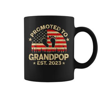 Promoted To Grandpop 2023 First Time Fathers Day New Dad Gift For Mens Coffee Mug | Mazezy