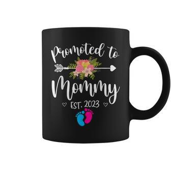 Promoted To Mommy Est 2023 Mom Pregnancy Announcement Coffee Mug - Seseable