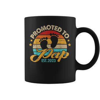 Promoted To Pap 2023 Fathers Day First Time Dad Pregnancy Gift For Mens Coffee Mug | Mazezy