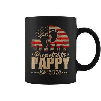 Promoted To Pappy Est 2023 Us Flag Fathers Day Pregnancy Coffee Mug - Thegiftio UK
