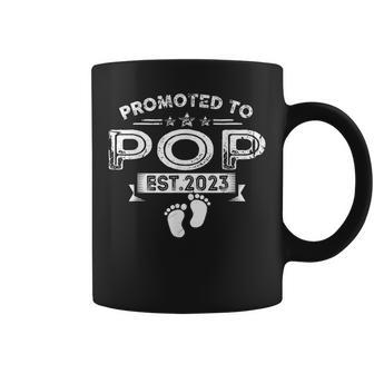Promoted To Pop 2023 Funny For New Dad First Time Dad Gift For Mens Coffee Mug | Mazezy