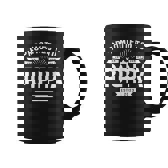 Promoted To Poppa Est 2023 Grandpa Papa Fathers Day Men Coffee Mug | Mazezy