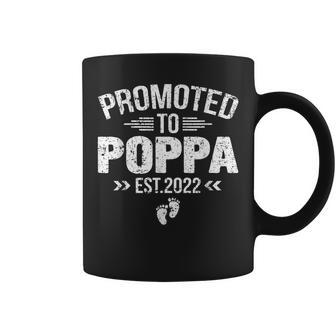 Promoted To Poppa Est2022 Retro New Grandpa Gift For Mens Coffee Mug | Mazezy