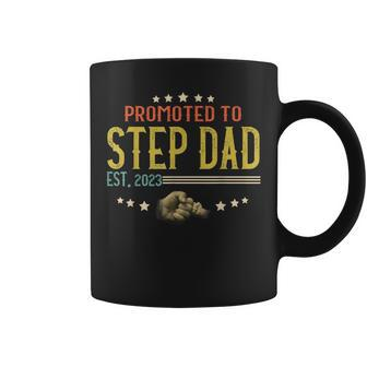Promoted To Step Dad 2023 Vintage Soon To Be Step Dad Gift For Mens Coffee Mug | Mazezy