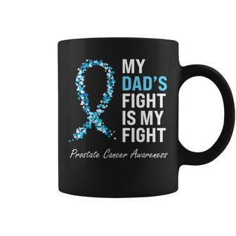 Prostate Cancer Awareness Light Blue Ribbon Dad Survivor Coffee Mug | Mazezy