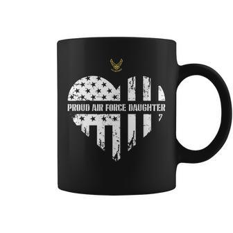 Proud Air Force Daughter Pride Military Family Heart Gift Coffee Mug - Seseable