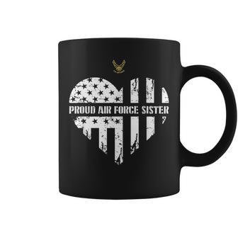 Proud Air Force Sister Pride Military Family Heart Gift Coffee Mug - Seseable